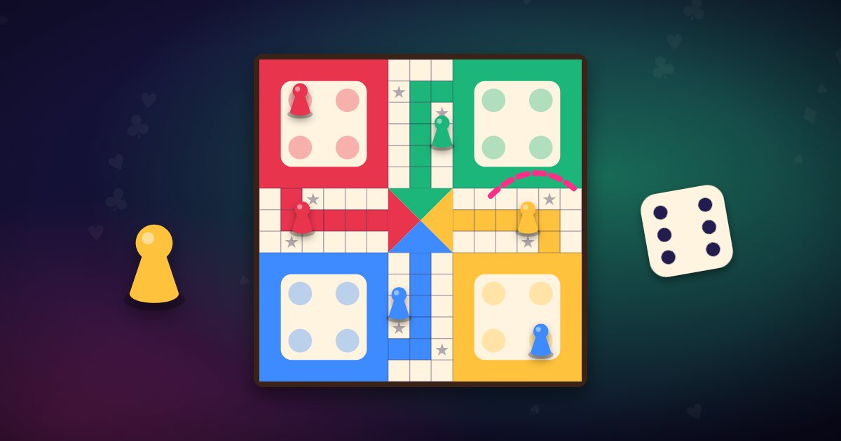 Ludo tips: a token about to capture another on the track, with a rolled six